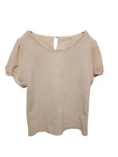 【A0066】HEALTHY KAREN ベージュ Vネック Tシャツ