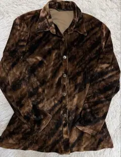 00s y2k平成お兄系 ベロアジャケットシャツ 英字 グランジ ダークコア