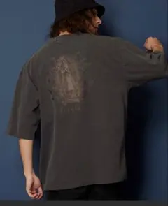 ヴィンテージライク 綿100％ピグメント加工TプリントTシャツ　聖母マリアスカルのサムネイル
