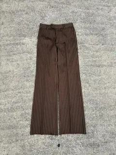 Used Wide Stripe Slacks flare brown
