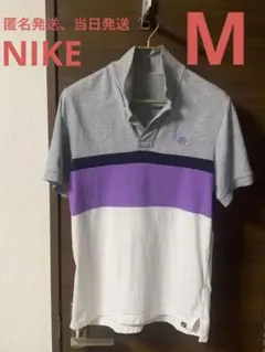 NIKE ナイキ ポロシャツ 風車ロゴ 4色マルチボーダー サイズM