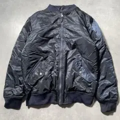 MA-1 フライトジャケット メンズ ブルゾン アウター ネイビー L 無地