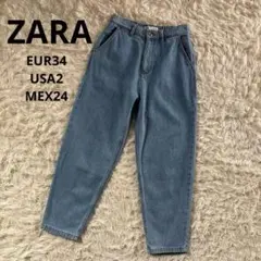 ザラ　ZARA デニムパンツ　ジーパン　ジーンズ　パンツ　ウエストゴム　34のサムネイル