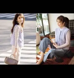 アルページュストーリー　ラベンダー ファーニットベスト Mサイズ相当