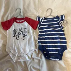 GAP ロンパースセット ホワイト/ネイビー