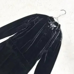 ディバイデッド✨ベロアワンピース【EUR42】ひざ上丈　ストレッチ　ブラック