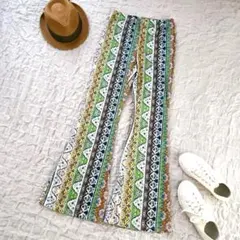 レディース　ストレッチパンツ　パンタロン　総柄　ペイズリー　ヨガ　Ｓ