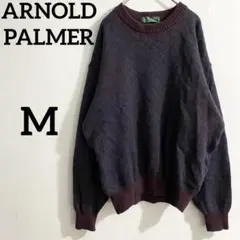 美品 ARNOLD PALMER レナウン製 総柄クルーネックニットセーター Mのサムネイル