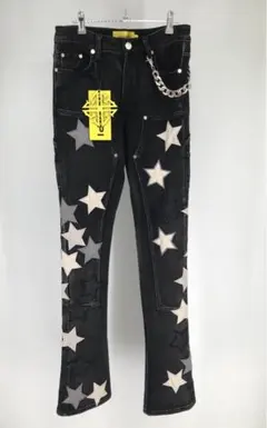 GUAPI ブーツカットデニム 30 ブラック 星柄 - メルカリ
