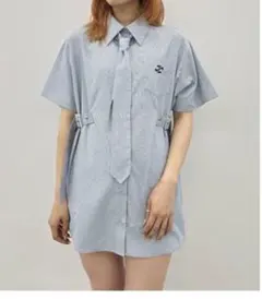jouetie ジュエティ　ネクタイチュニックシャツ　ストライプシャツ