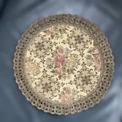 ドイツ製　TEXTILCOMMERCZ 花柄マット 花瓶敷き　敷物　直径26㌢