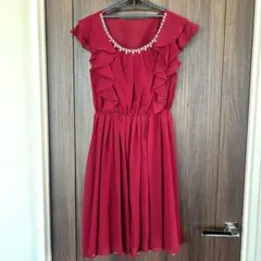 パーティードレス　オケージョン　ヴァーガンディー　ワインレッド