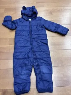 ネイビー フード付き スノーウェア つなぎ 雪あそび GAP ギャップ ９０cm