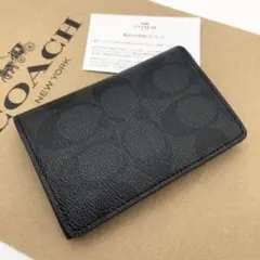 【COACH☆☆新品】☆ビジネス カードケース シグネチャー ☆名刺入れ☆レザー