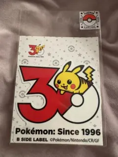 【新品】ポケモンB-SIDE LABEL30周年記念BIGステッカー ピカチュウ