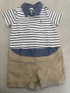 baby GAP ストライプロンパース 6-12ヶ月