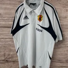adidas 　半袖ポロシャツ　サッカー　JFA　KIRIN　メンズ　M　グレー
