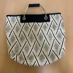 幾何学模様かごバッグ
