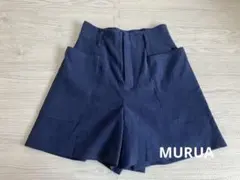 MURUA キュロット　ショーパン　ハイウエスト　ネイビー