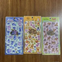 【正規品】ディズニープチドロップ　スティッチ・プーさん・バンビ シール　3セット