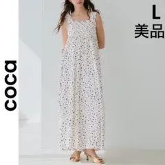 【coca】コカ 美品 L シャーリング オールインワン　小花柄