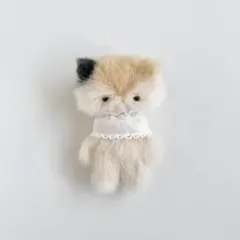 グレーもよう 猫 ぬいぐるみ ハンドメイド 作家 アートドール