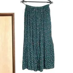 【値下げ】LOWRYS FARM グリーン　 花柄プリーツ　フリー　未使用品