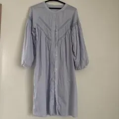 ライトブルー シャツワンピース