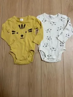 とら　タイガー　ロンパース 60 2枚セット　H&M