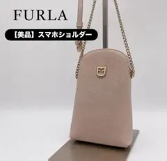 【美品】FURLA フルラ　ショルダーバッグ　ピンク　スマホショルダーのサムネイル