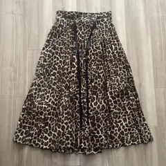 ZARA BASICプリーツスカート レオパード柄