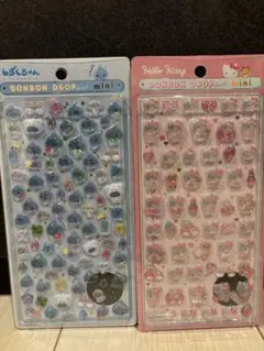 しずくちゃん・ハローキティ ボンボンドロップミニシール2枚セット正規品