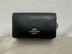 【訳あり】コーチ キーケース クロスグレインレザー ブラック