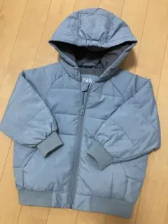 ZARA ザラ　ダウンジャケット　90 ブルーグレー　フード　ジャンパー