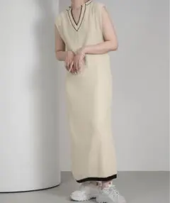 lawgy ラウジー マキシ丈 ワンピース ロング ノースリーブ サロペットのサムネイル