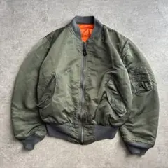 90s■USA製■ALPHA 【L】MA-1 フライトジャケット セージグリーン