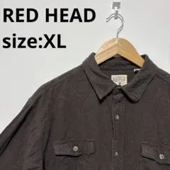 く*！様 【US古着】レッドヘッド ネルシャツ チェックシャツ 長袖シャツ 無地