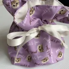 ポール&ジョー　ノベルティ　猫柄巾着