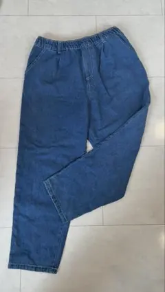 大きいサイズL Lゆったり・デニムブルー イージーパンツ ゴムウエスト