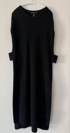 mizuiroind 黒リブ編みロングニットベスト