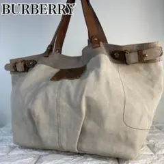 バーバリーブルーレーベル　トートバッグ　キャンバス×レザー　ホースロゴ　肩掛け