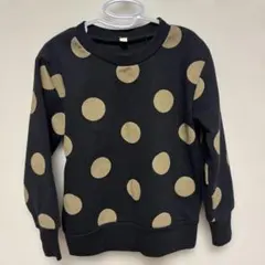 黒と金ドットのトレーナー 120サイズ