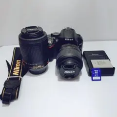​ショット数9328回 動画撮れる Nikon D5200 ダブルレンズキットのサムネイル