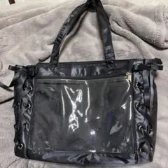 推し活に最適♡A4フリルデザイン痛バッグ用トートバッグ ブラック