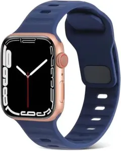 コンパチブル Apple watch バンド　ネイビー