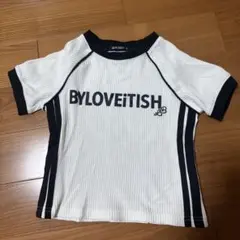 美品　by LOVEiT バイラビット リブTシャツ 130cm 白　半袖のサムネイル