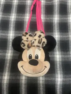 ミニーマウス ショルダーバッグ ヒョウ柄リボン ディズニー