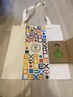 海外限定) Rolex トートバッグ キーホルダー ターコイズブルー セット