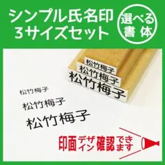 氏名印 3個セット お名前 スタンプ はんこ 名入れ 入園 入学 介護 準備 ④