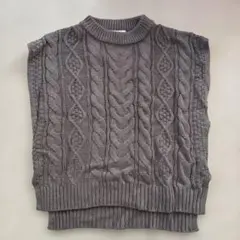 grove ケーブル編み ノースリーブニット